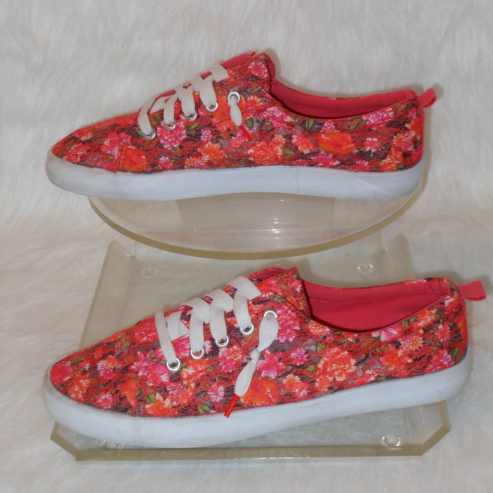 CITI-STEP LACE-UP FLORAL PRINT MULTI-COLOR SHOES SIZE 11 MEDIUM